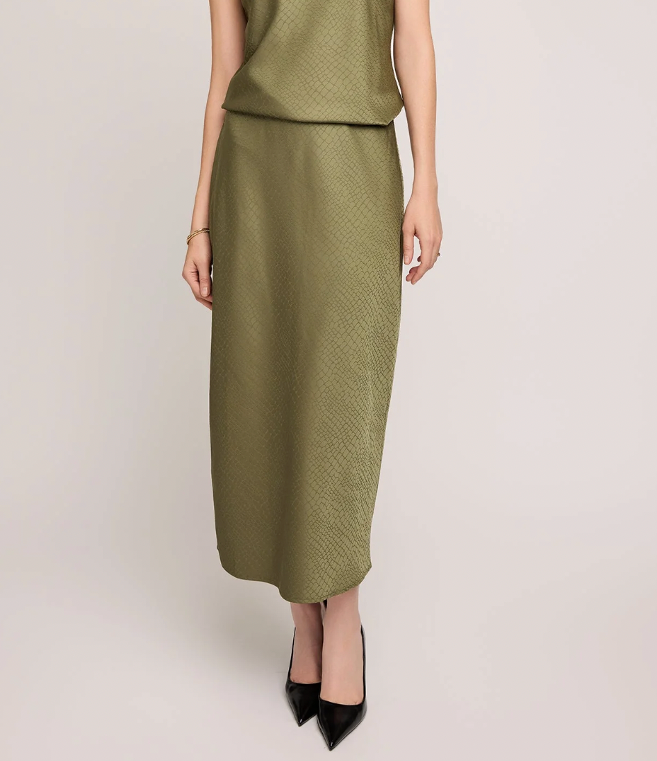 Ivy Bonnie Satin Midi Skirt