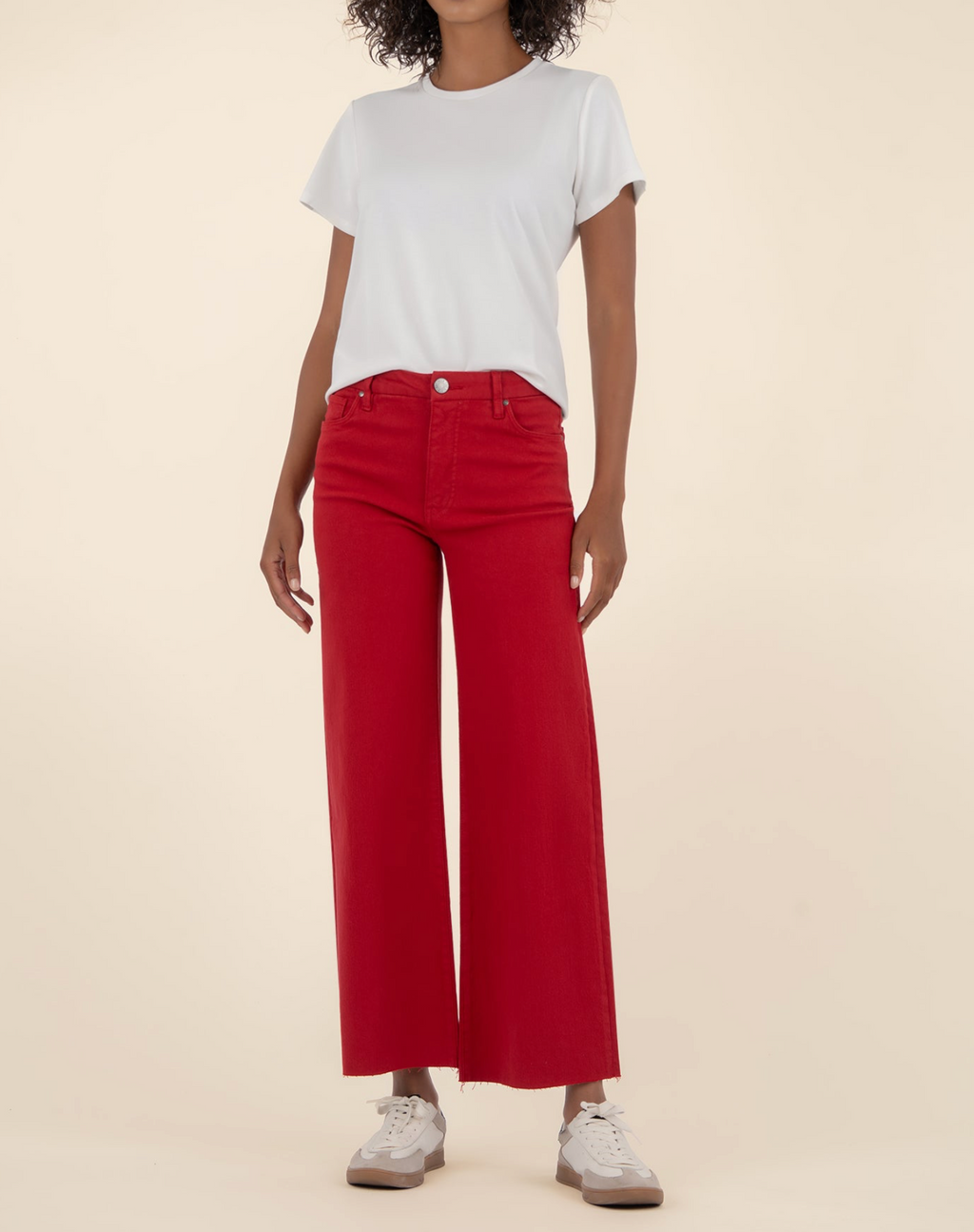 Meg High Rise Wide Leg - Red