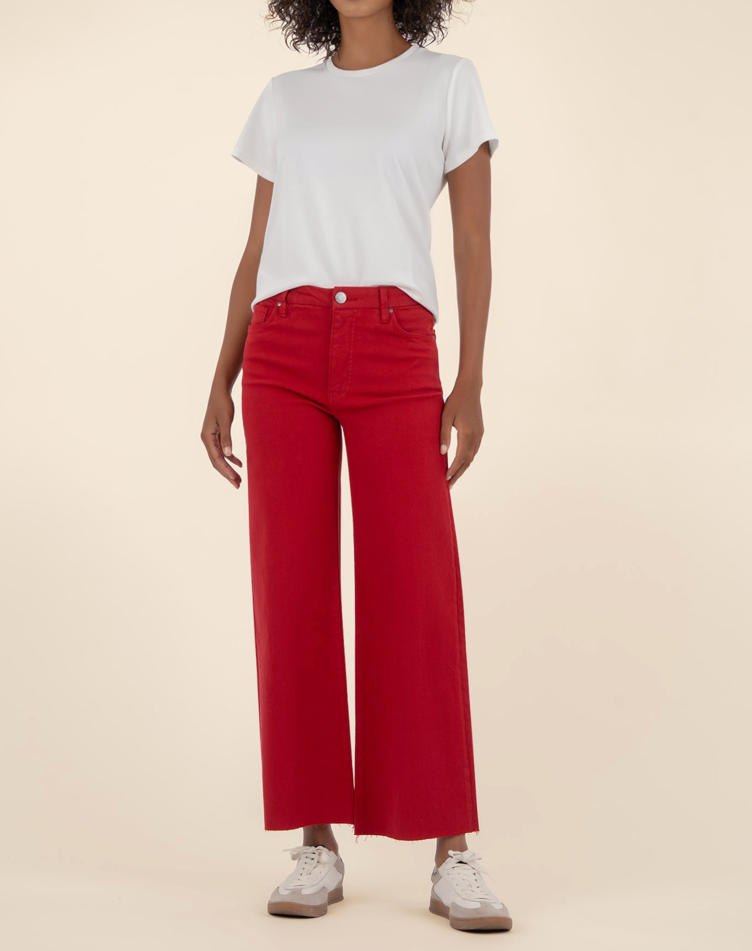 Meg High Rise Wide Leg - Red