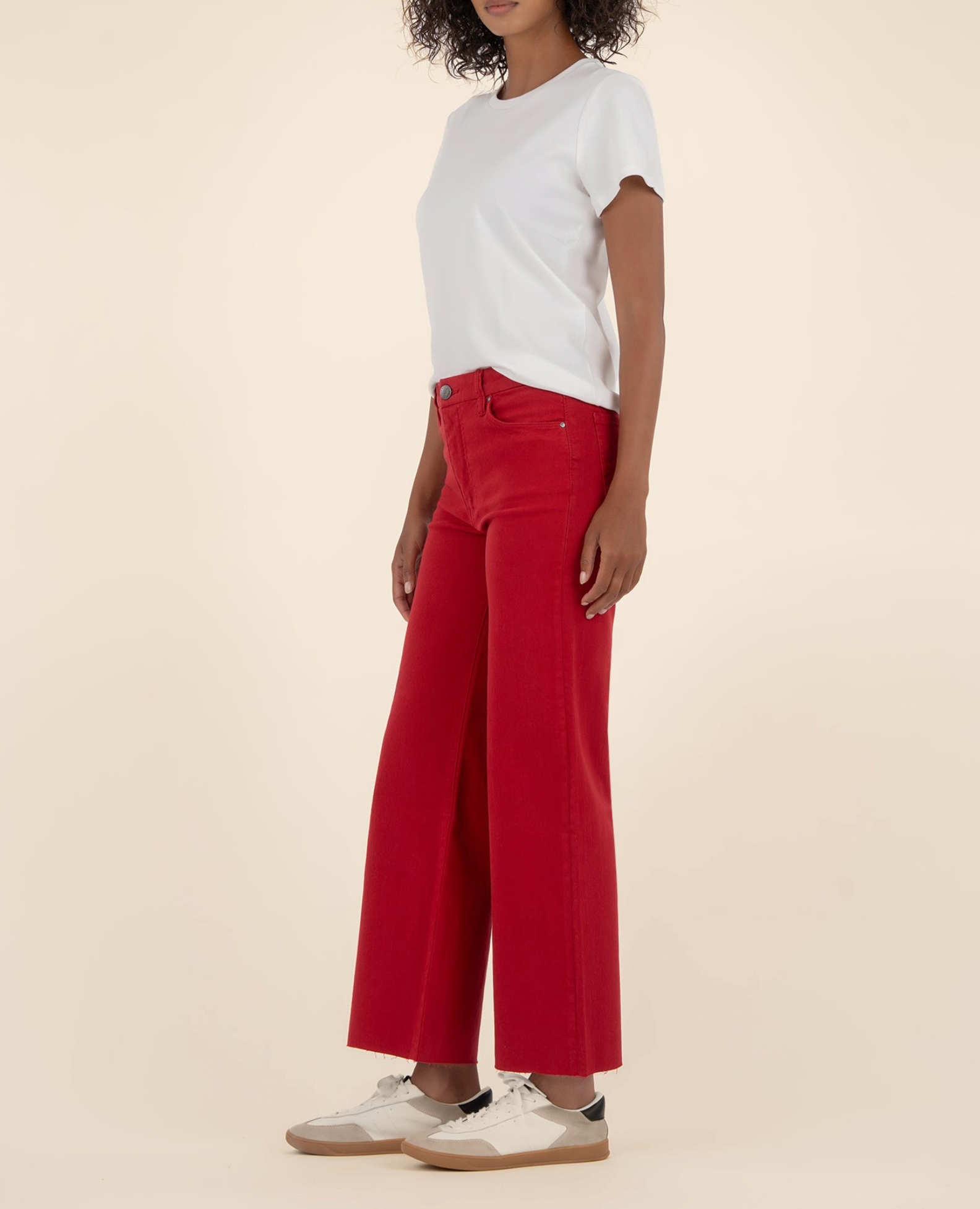 Meg High Rise Wide Leg - Red
