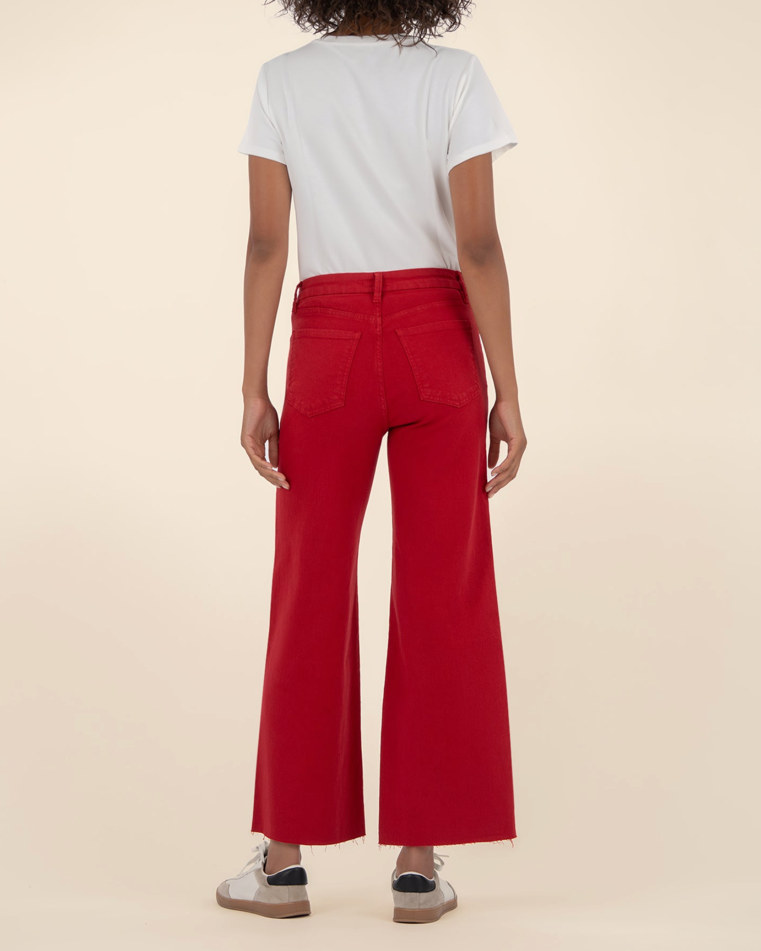 Meg High Rise Wide Leg - Red