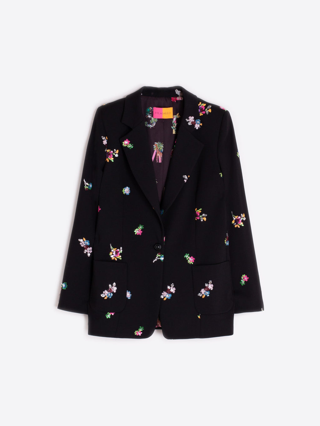 Floral Sequin Black Blazer