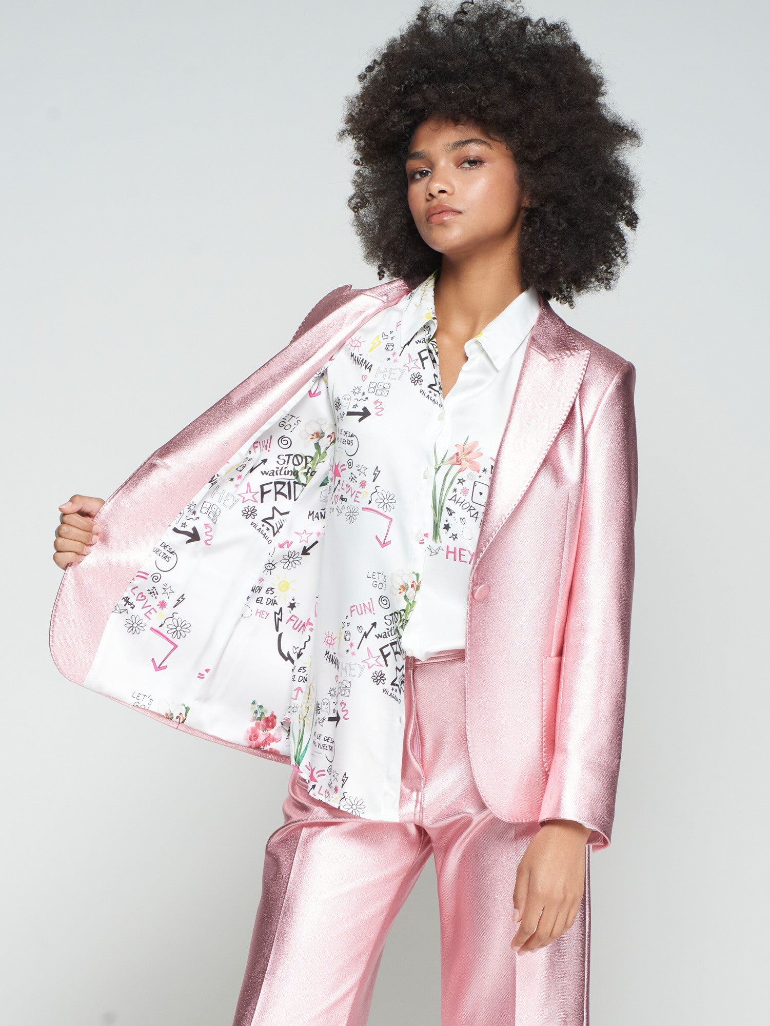 JACKET METALLIC PINK STRETCHY