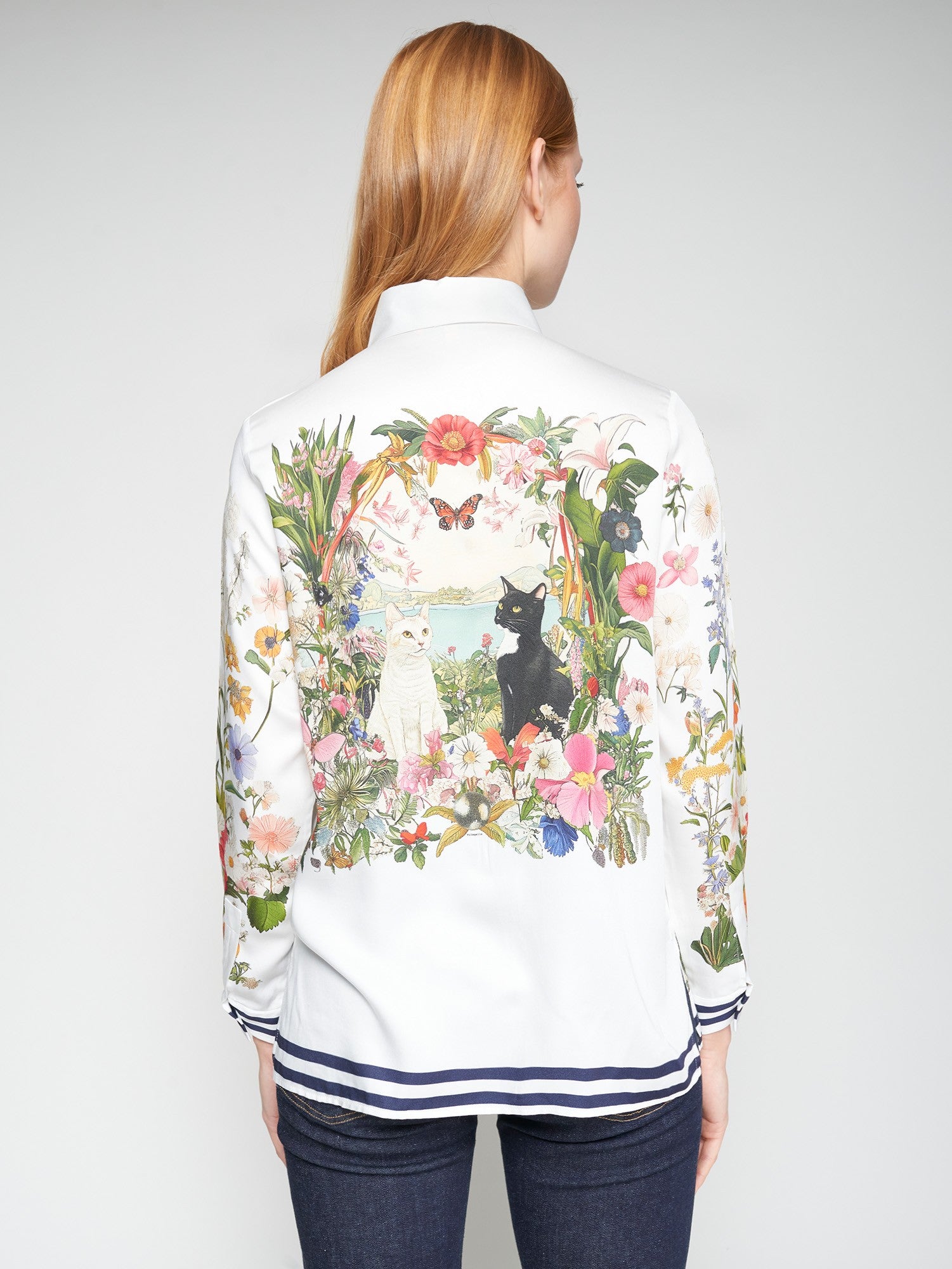 Tea Gatos Print Blouse