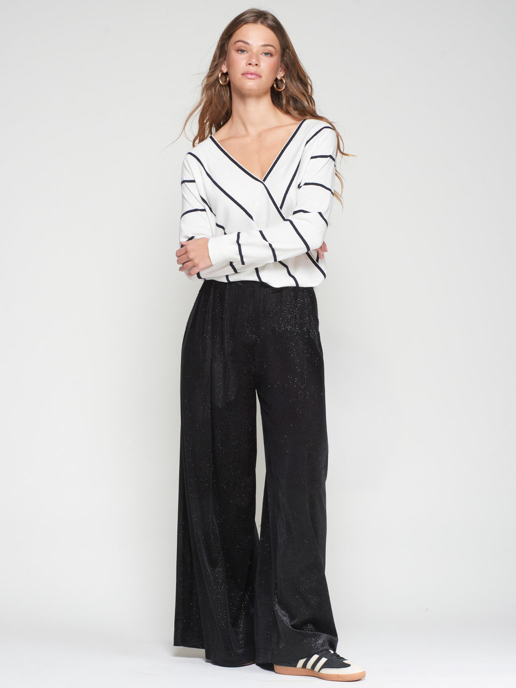 Palazzo Black Velvet with Shimmer